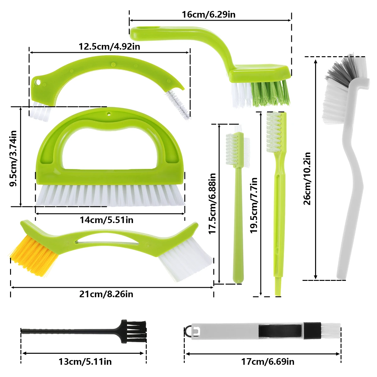 Grout Brush Set Hand-held Ergonomic Tile Cleaning Brush Milk Bottle Gap Glass Tube Cleaning Brush Electric Cleaning Brush