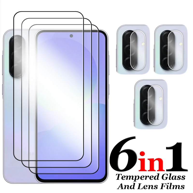 6in1 pour Samsung Galaxy A56 5G verre pour Samsung Galaxy A06 A16 A26 A36 A56 verre trempé 2.5D couverture complète colle protecteur d'écran