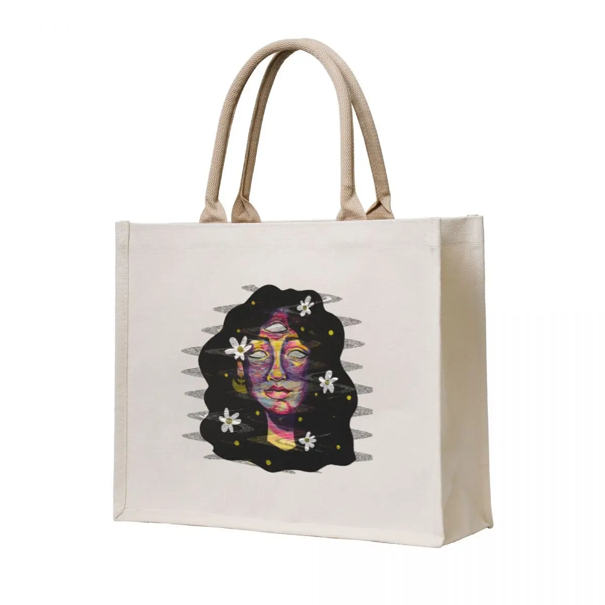 

Glitched Portrait Tote Bag Canvas bag for women tote bags men canvas bags