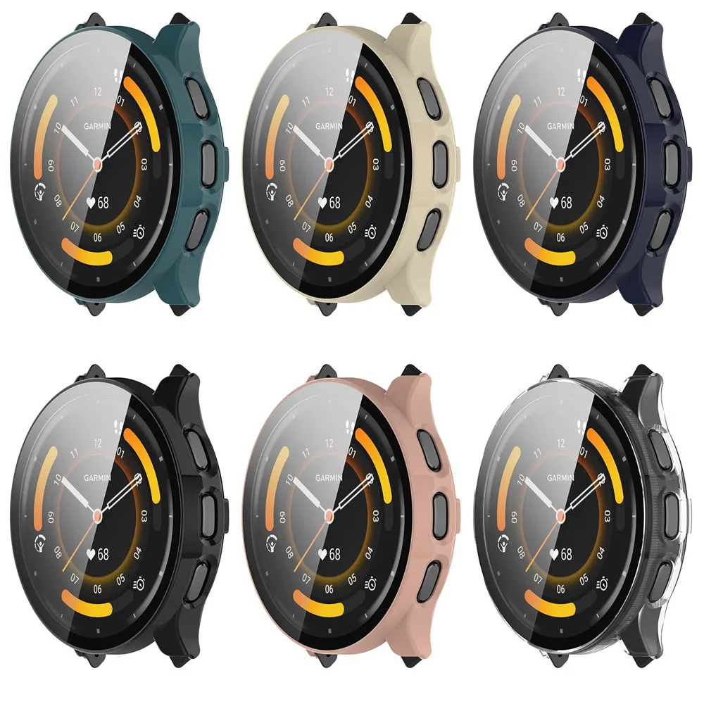 BEHUA 2 in 1 Protective Glass Case For Garmin Venu 3 Venu3S SmartWatch Screen Protector Cases Cover Shell +Tempered Glass Film