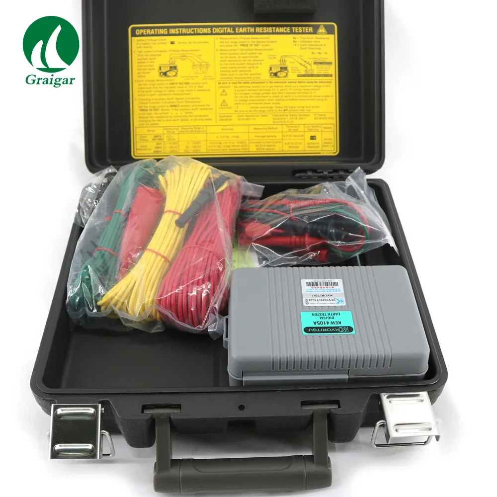 KEW4105A-H Digital Grounding Tester Resistance Meter Range 0-20/200/2000 Ohm Kyoritsu 4105A-H