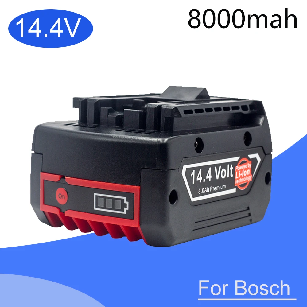 

For Bosch 14.4v 8.0AH GDR GSB DDS GBH GSR HDS 26614 PB360S Electric Drill Wrench Large Capacity Lithium Ion Battery Charger Set