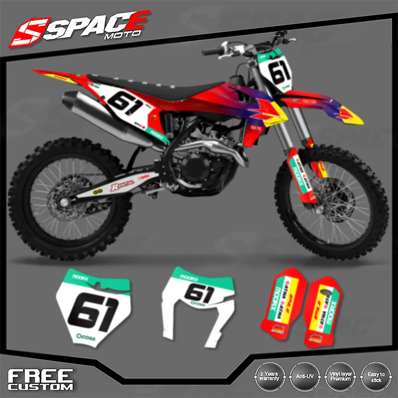 

SPACE индивидуальная мотоциклетная графическая фоновая наклейка для KTM 125 250 300 350 450 2019-2022 SXF 2020-2023EXC наклейки наборы наклеек 09