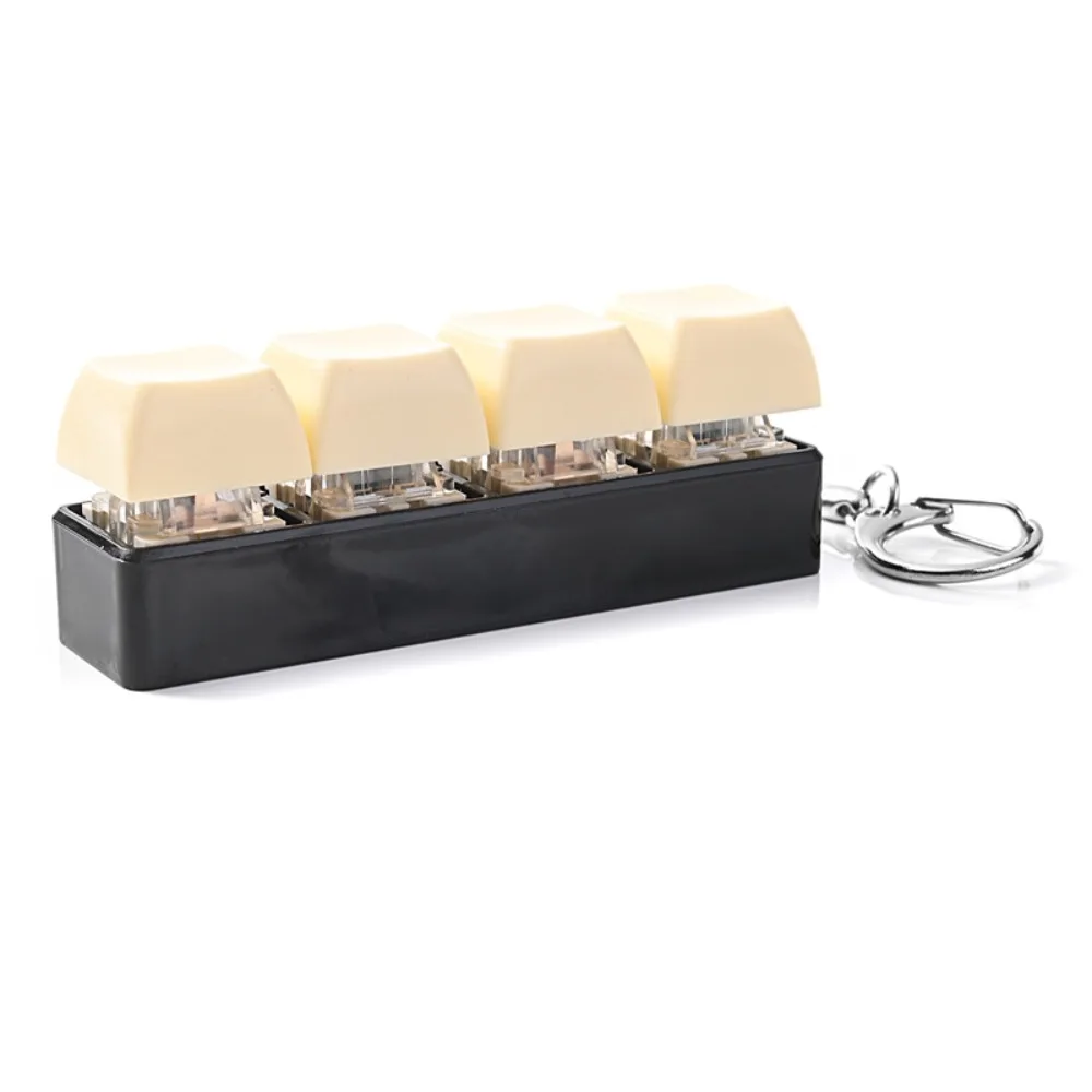 4 Keys Keycap Fidget Keychain Key Cap Clicker Fingertip Pressure Keyboard Clicker Keychain Finger Button Click