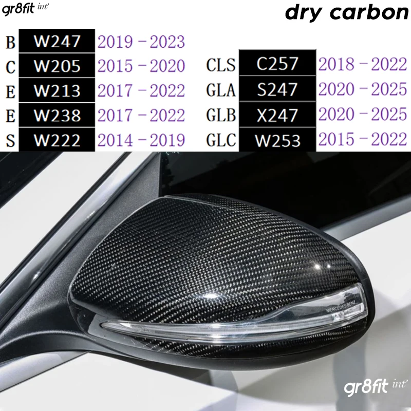 

W205 Mirror Cap W222 Carbon Fiber Door Mirror Cover for Mercedes B W247 E W213 W238 CLS C257 GLA H247 GLB X247 GLC W253