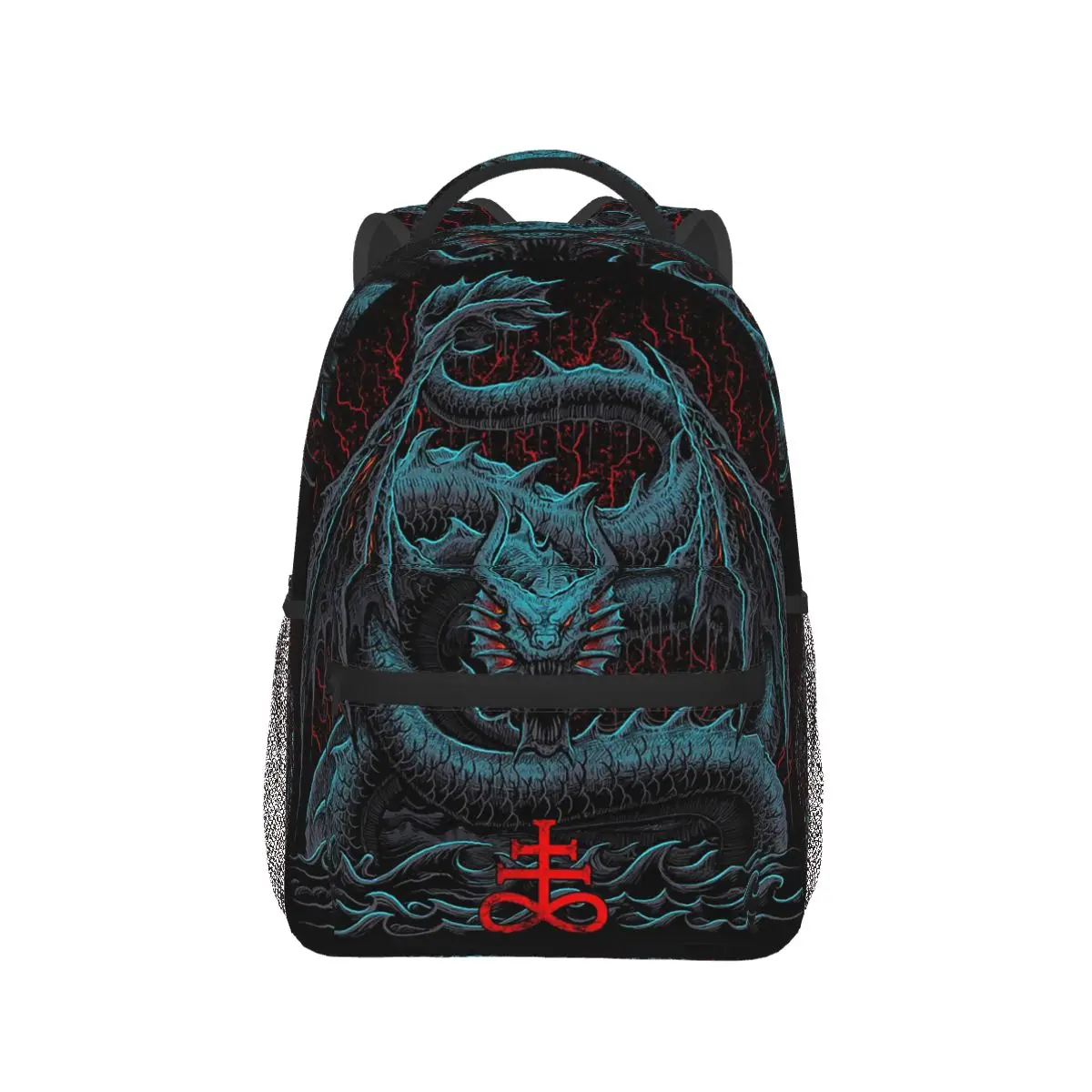 Demonic 666 Sea Demon Leviathan Student Backpack School Bag Hiking Travel Daypack for Boys Girls Fashion Bookbag Shoulder Bags