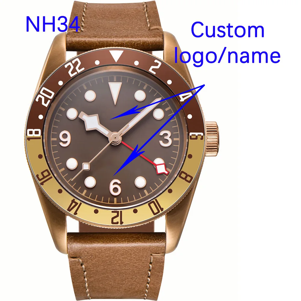 Corgeut NH34 Sport 20ATM   Watch PVD Coffee  Bronze Case Sapphire Glass Luminous Deployant Clasp Deepwaterproof