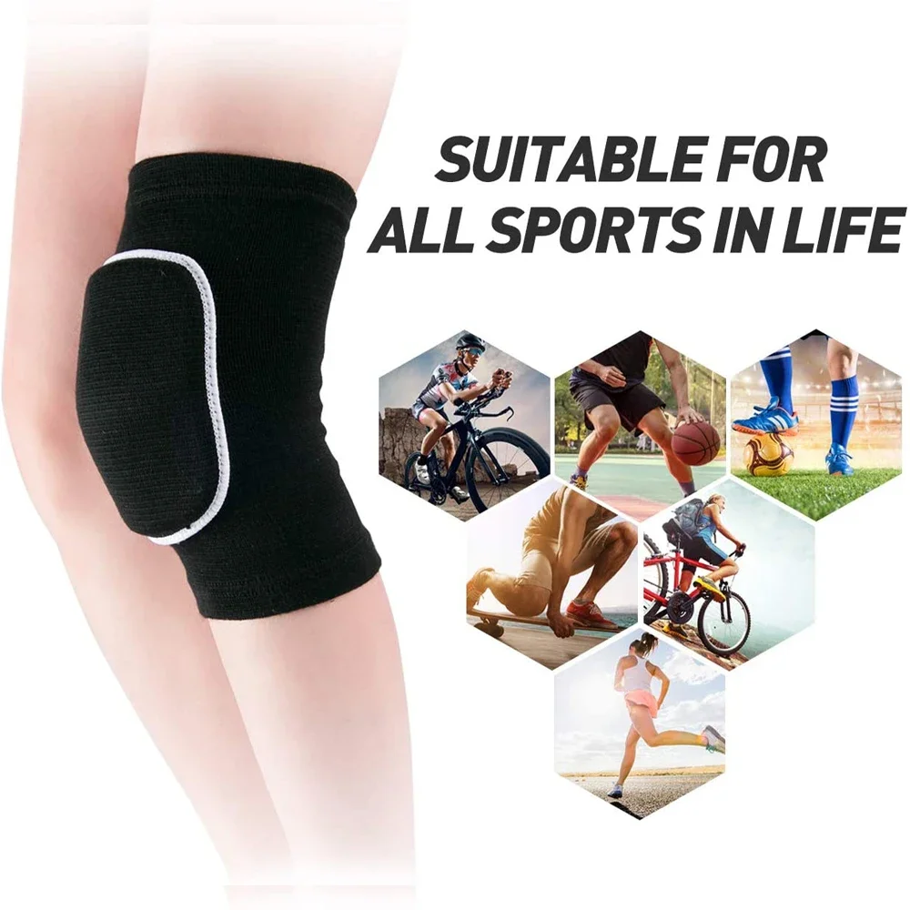 2 Stück Sport-Kompressions-Knieschützer, elastischer Knieschutz, verdickter Schwamm, Kniebandage, Unterstützung für Tanzen, Workout, Training – Detail 12