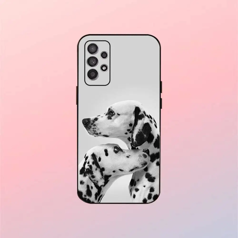 かわいいダルメシアン犬電話ケース、サムスンギャラクシー A13、A21s、A22、A31、A32、A52、A53、A71、A80 用、ソフトブラックシェル