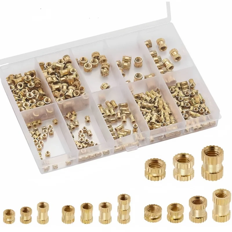 Kit de tuercas de inserción roscadas moleteadas, tuercas de latón y cobre M2 a M10 para piezas impresas en 3D, modelos CNC