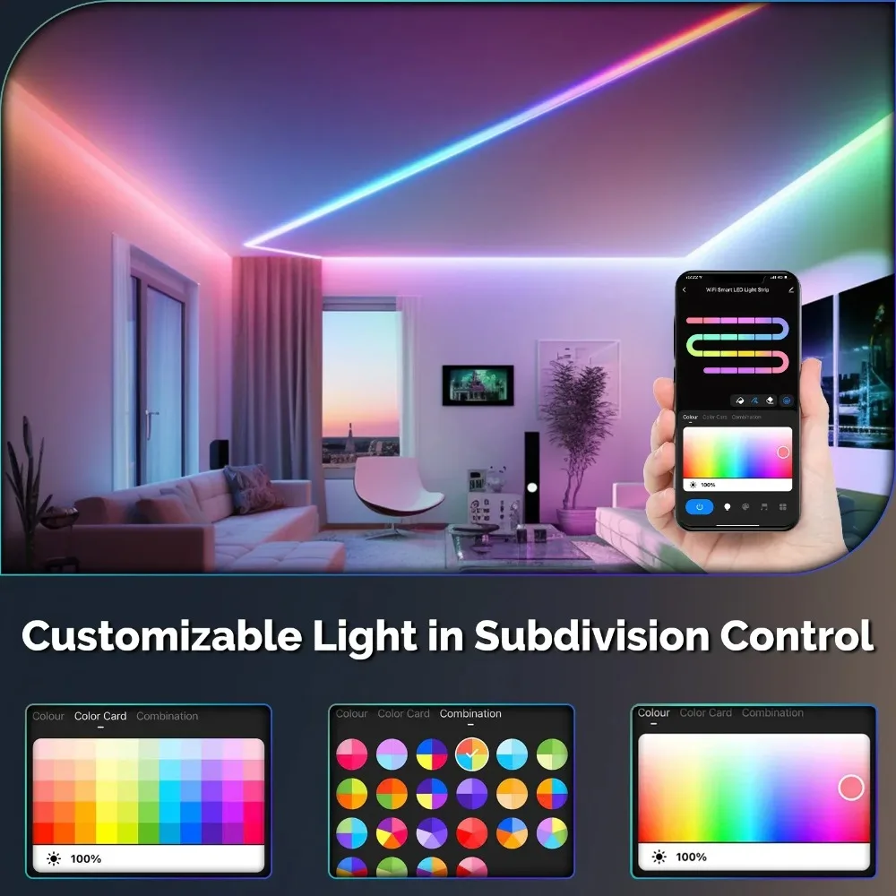 Tuya Wifi 24V WS2811 RGBIC COB LED قطاع أضواء حلم اللون الشريط عنونة الذكية SPI FCOB ضوء غرفة ديكور ل أليكسا جوجل