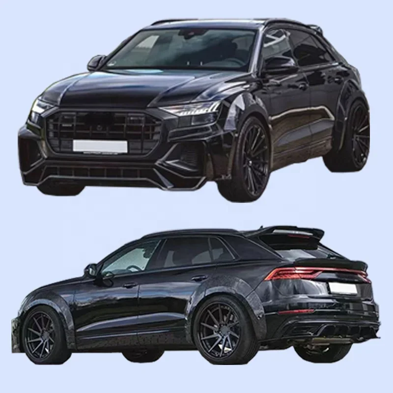 Suitable for Audi S-Line Q8 modified PROR carbon fiber body kit front lip rear lip top wing rear spoiler new model