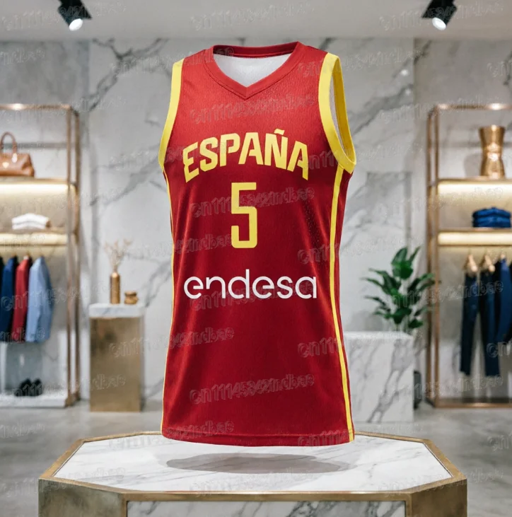 2025-26 Spain New Arrivals Country Basketball Jerseys #7 #8 Home Away Casual Athletic 3D Print T-Shirt American Family Clothing