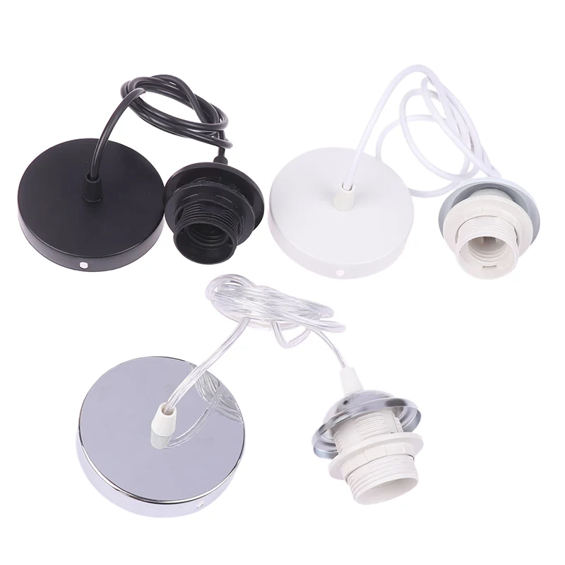 

Home Retro E27 Hanging Lamp Holder With 1m/1.5m Hanging Wire Ceiling Lamp Holder Socket Lamp Base For Hanging Pendant Lights