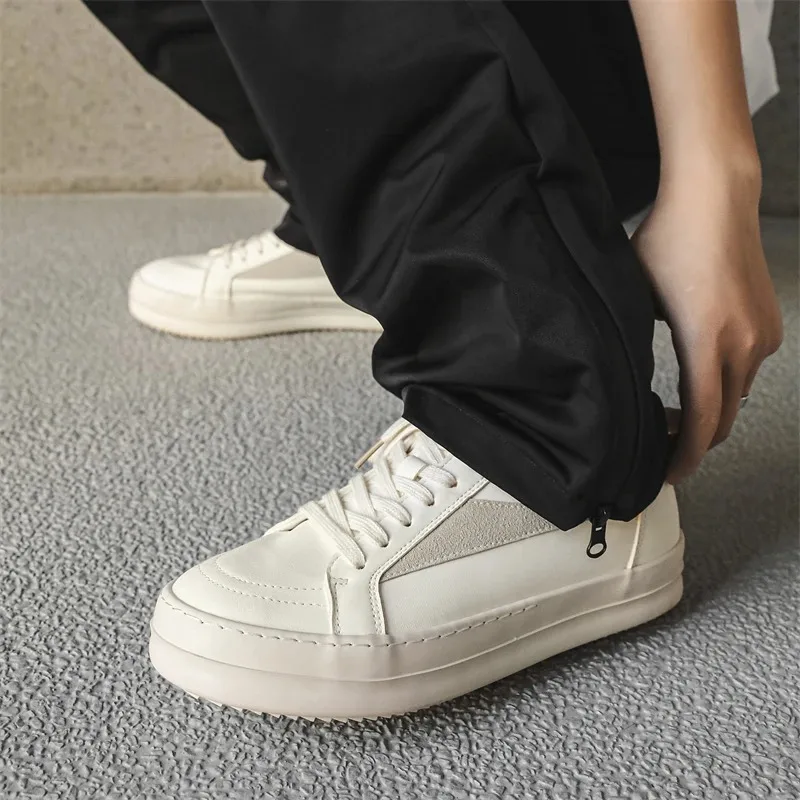 أحذية RO للرجال من الجلد كاجوال أحذية سميكة سوليد أحذية رجالية عصرية أحذية رجالية قابلة للتنفس أحذية لزيادة الارتفاع #5