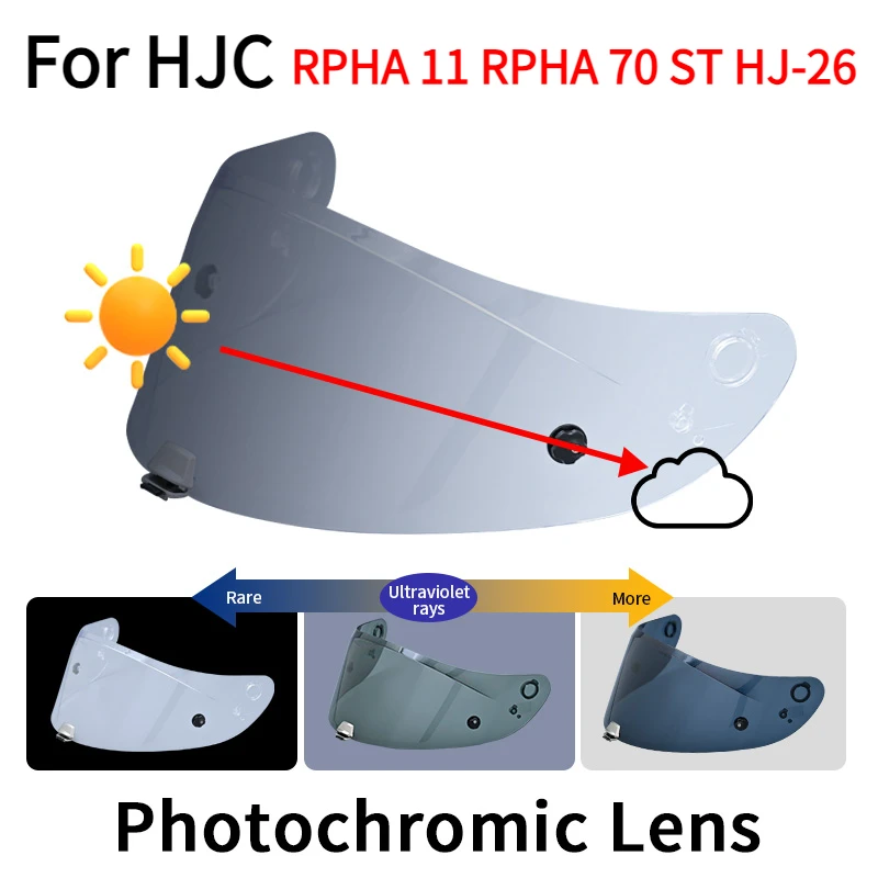 Black Photochromic Visor for HJC RPHA 11 PRO RPHA 70 ST HJ-26 Helmet Shield Uv Casco Moto Shield Visera Windshield lens Red Blue