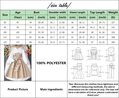 Flickkläder Klänning med bälte Barn Festklänningar Retro Brittisk Semesterstil Höst Vinter Långärmade Flickkläder 8 9 10 11 12 År 10 best sales barnklänningar för flickor 8 9 år - №9