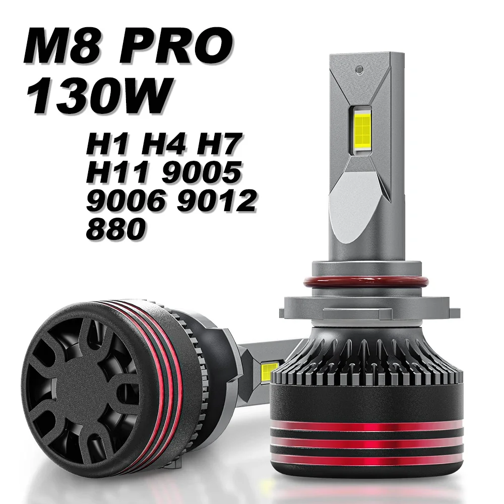 

M8 PRO HB3 9005 9145 H10 HB4 9006 H1 H4 H7 Led Canbus Ready Lamp H8 H9 H11 9012 HIR2 Headlight Bulbs 130W Easy Installation