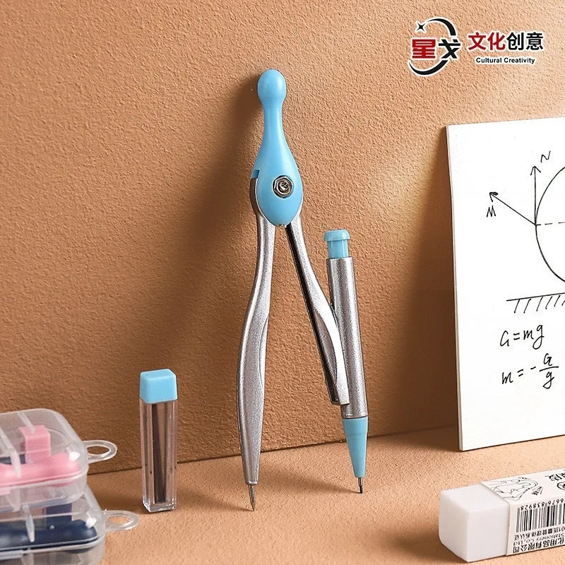 Metal Compass Student Drawing Pen Clamp Compass Multifunctional Compass Ruler Mathematical Drawing Tool Batch maths set