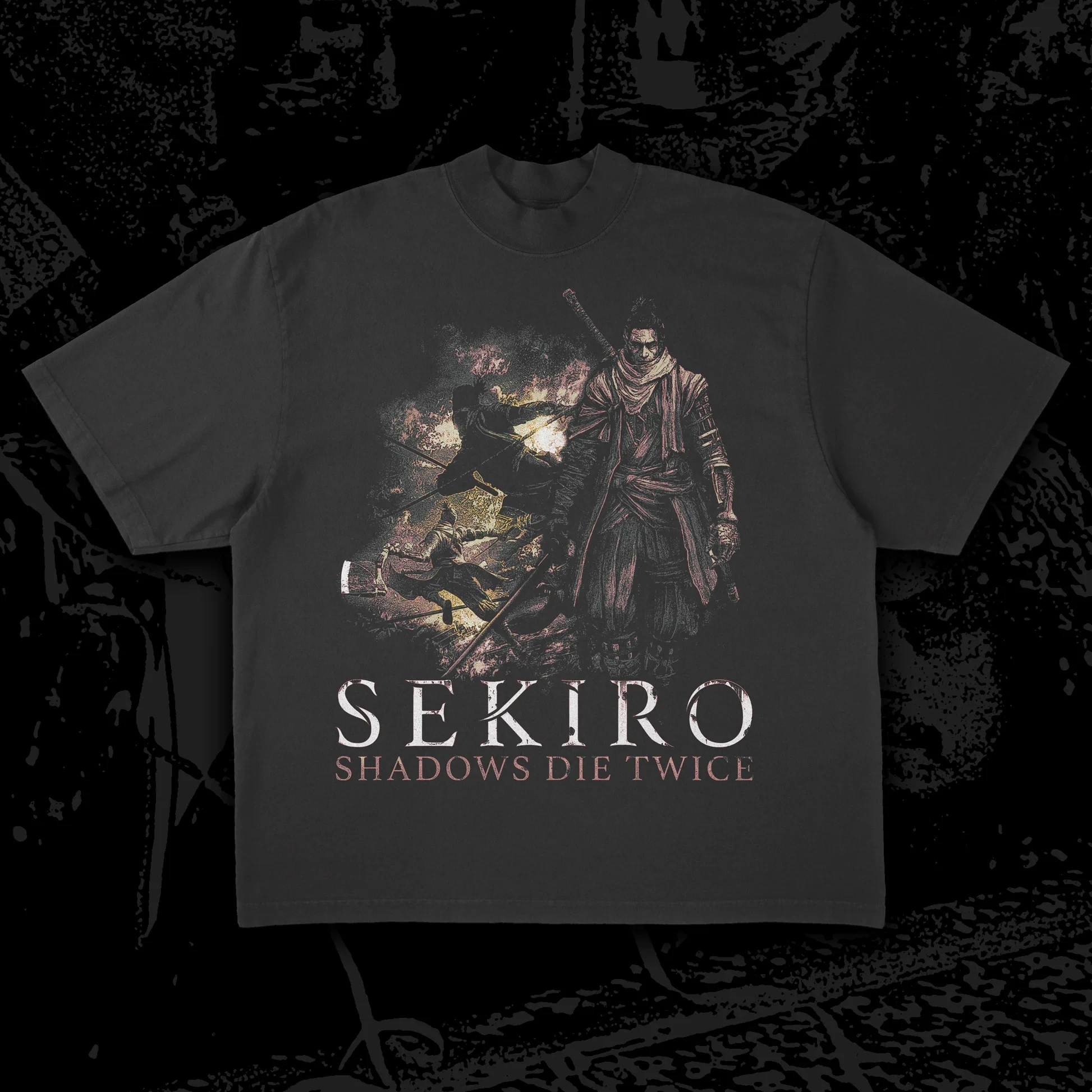 Sekiro: Shadows Die Twice Camiseta de manga corta estampada para hombre y mujer, camiseta holgada cómoda de algodón de verano con cuello redondo a la moda
