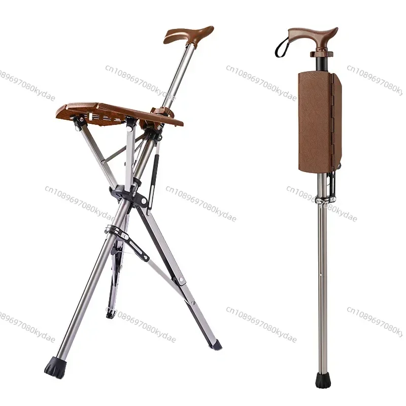 Outdoors Folding Crutch Chair Elderly Rest Hand Stool Light Multifunctional Non Slip Portable Stools Beach Camping Chair