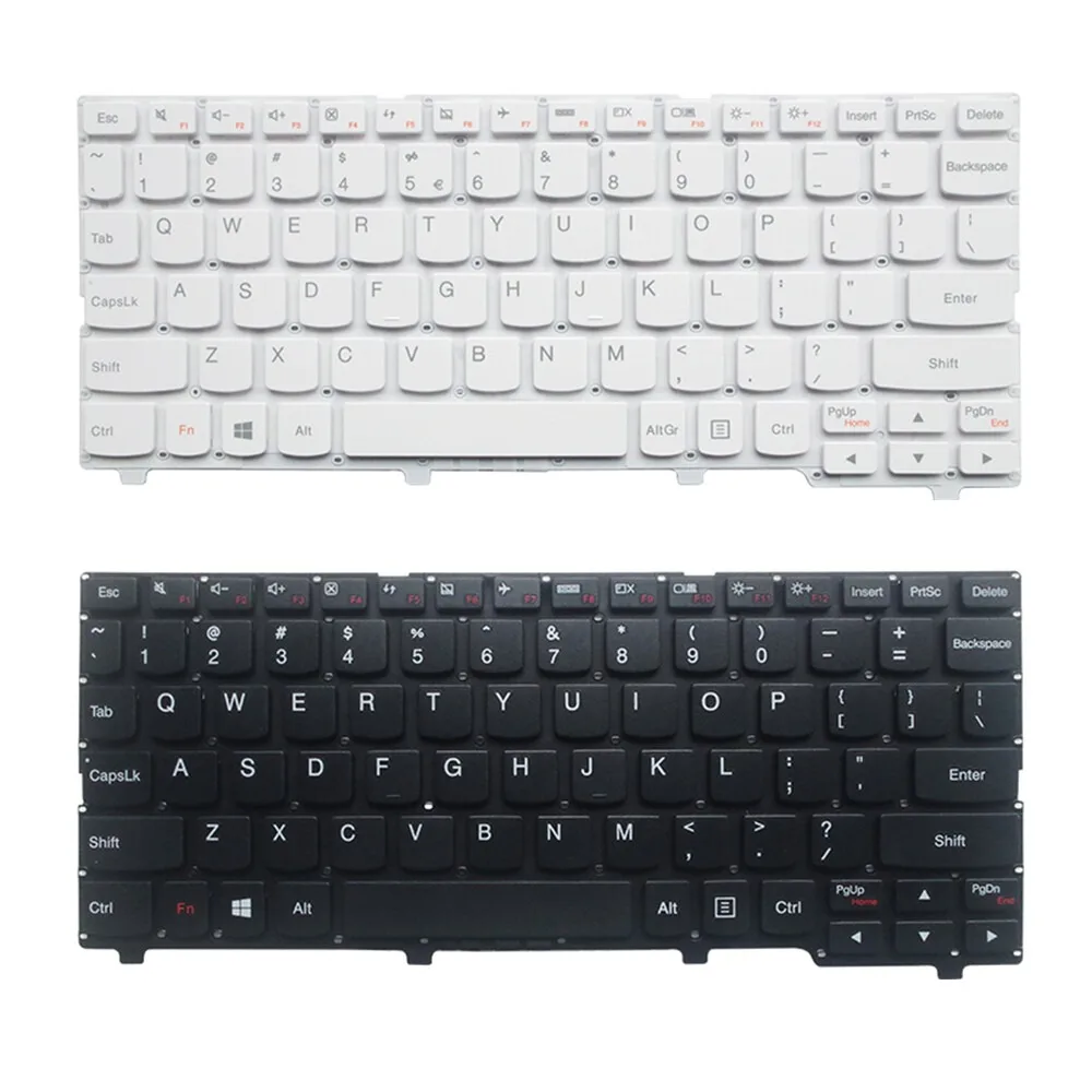 

Клавиатура для ноутбука AA+ для Lenovo Ideapad 110S-11IBR 110S-11IBY, черная/белая