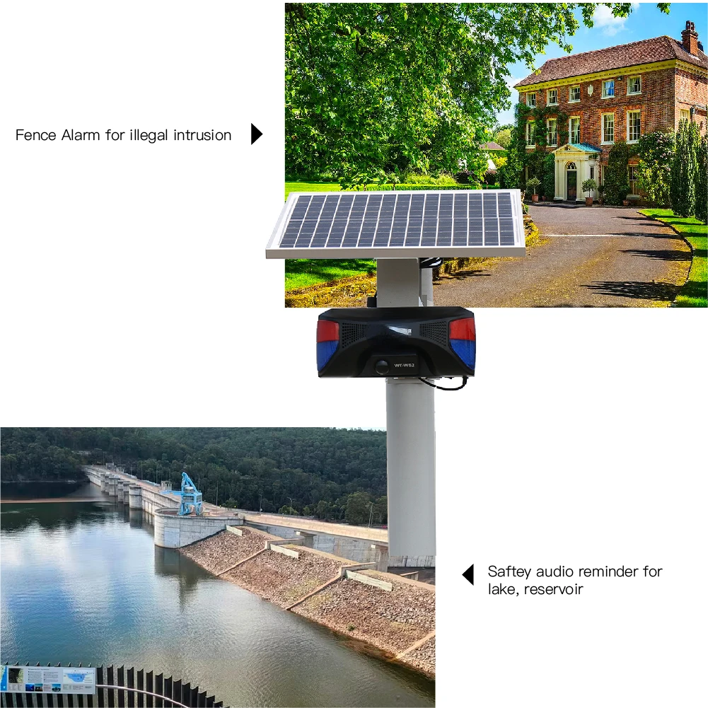 Smart Outdoor Solar Alarm Infrared Human Alarm Sensor Motion Wireless Home Security Fence Perimeter System Alarm