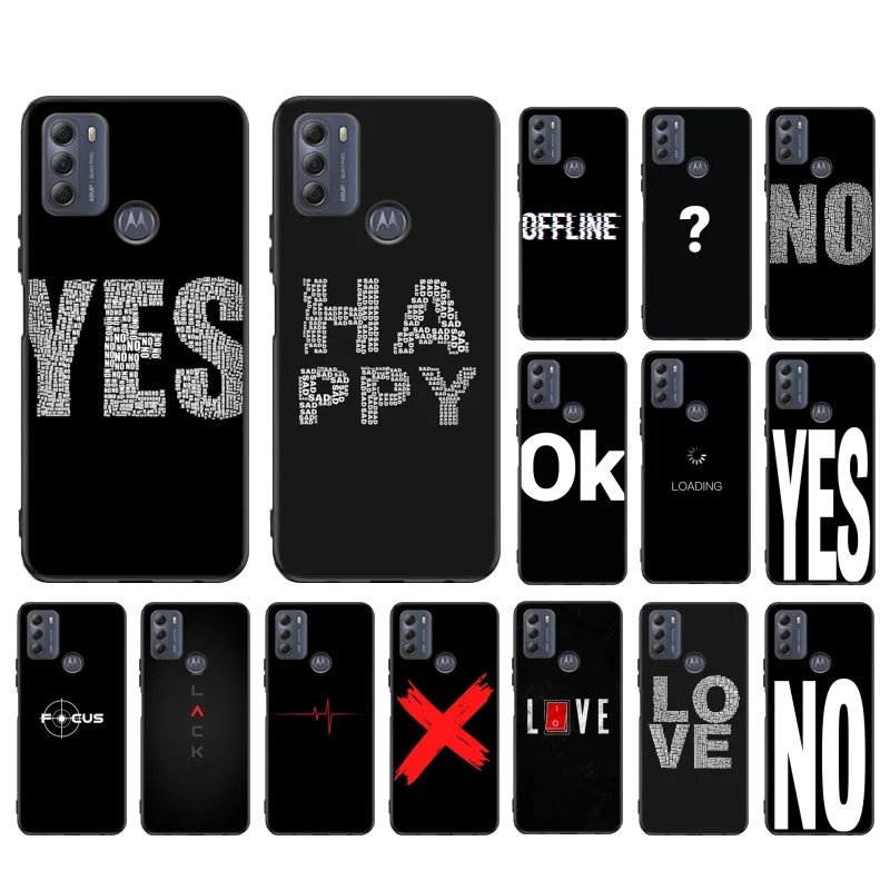 

Phone Case For Moto G86 G85 G75 G15 G05 G56 G72 G53 G54 G84 G60 G31 G32 G24 G 5G G Play Yes No Love Happy offline ok Focus