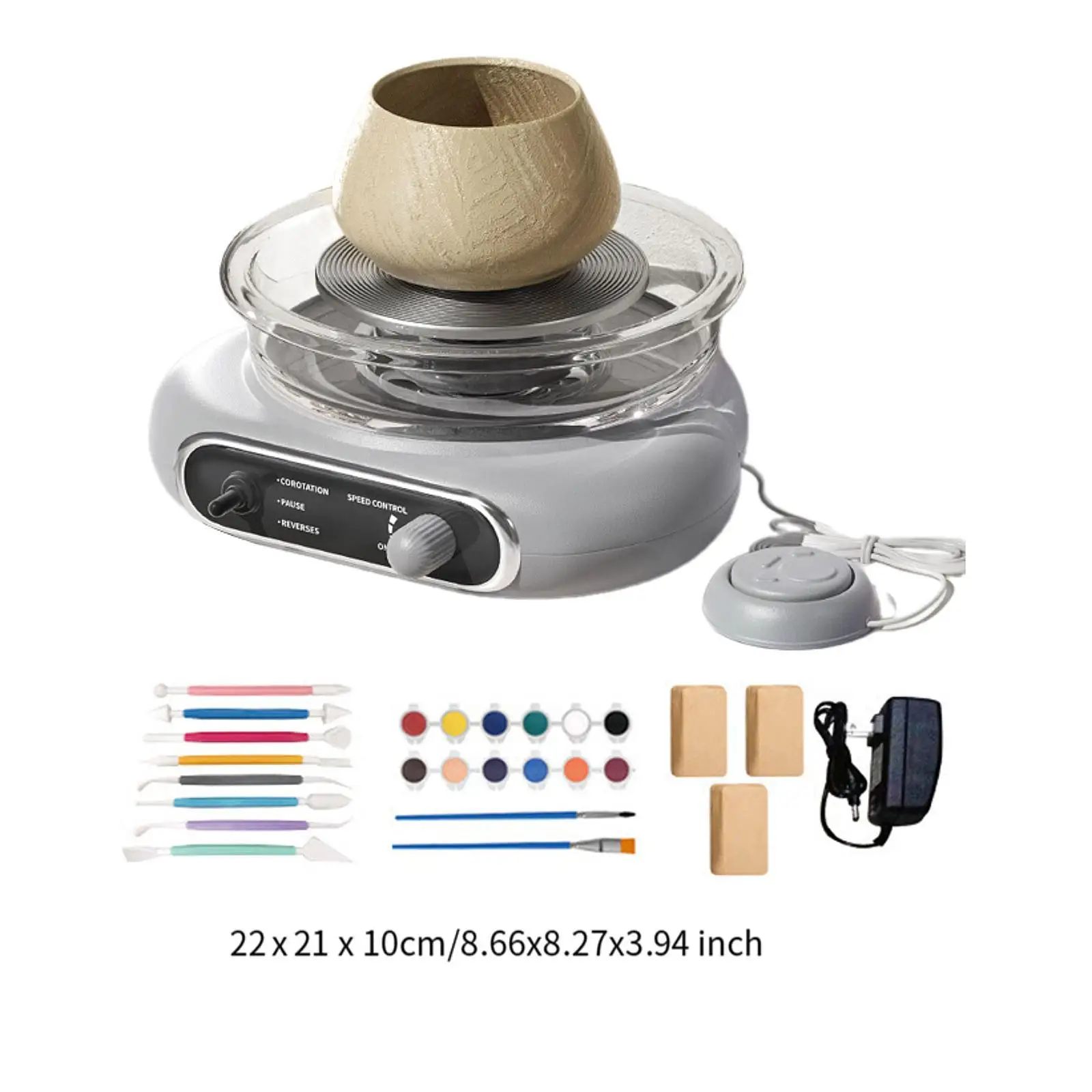 Mini Pottery Wheel Kit with Foot Petal for Kids Adults DIY Craft Projects