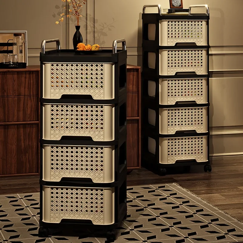 Multi Tier Living Room Organizer Living Room Cabinets Furniture Cross Border Vintage Drawer Type Rolling Cart Storage Cabinet