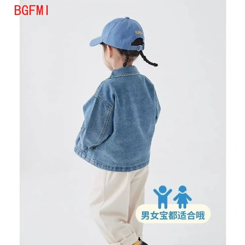 Boy Outerwear Pocket Coat Jacket Turn Down Collar Single Breasted Solid Cotton New Fashion Simple Cute Cool Spring Autumn Girls