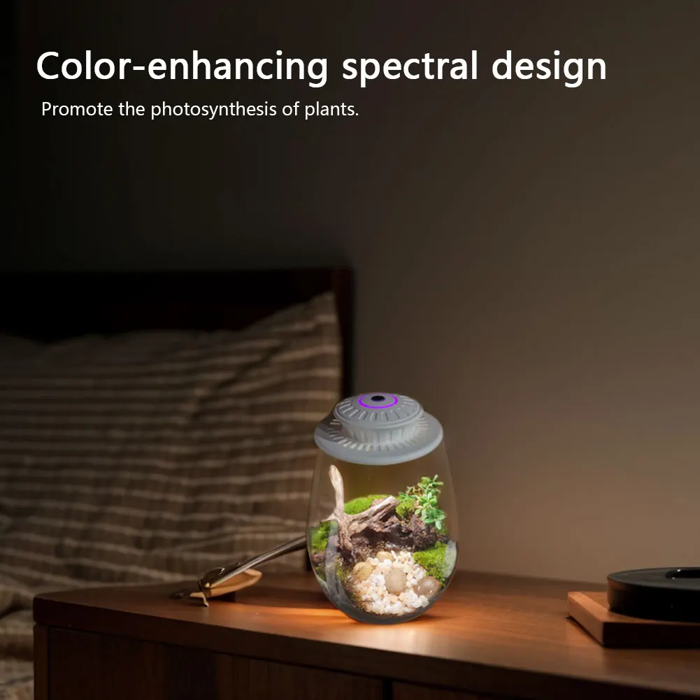 Lampu Tanaman Miniatur Desktop 6500K Lampu Tumbuh Tanaman LED Spektrum Penuh untuk Tanaman Dalam Ruangan Sukulen Mini Bonsai