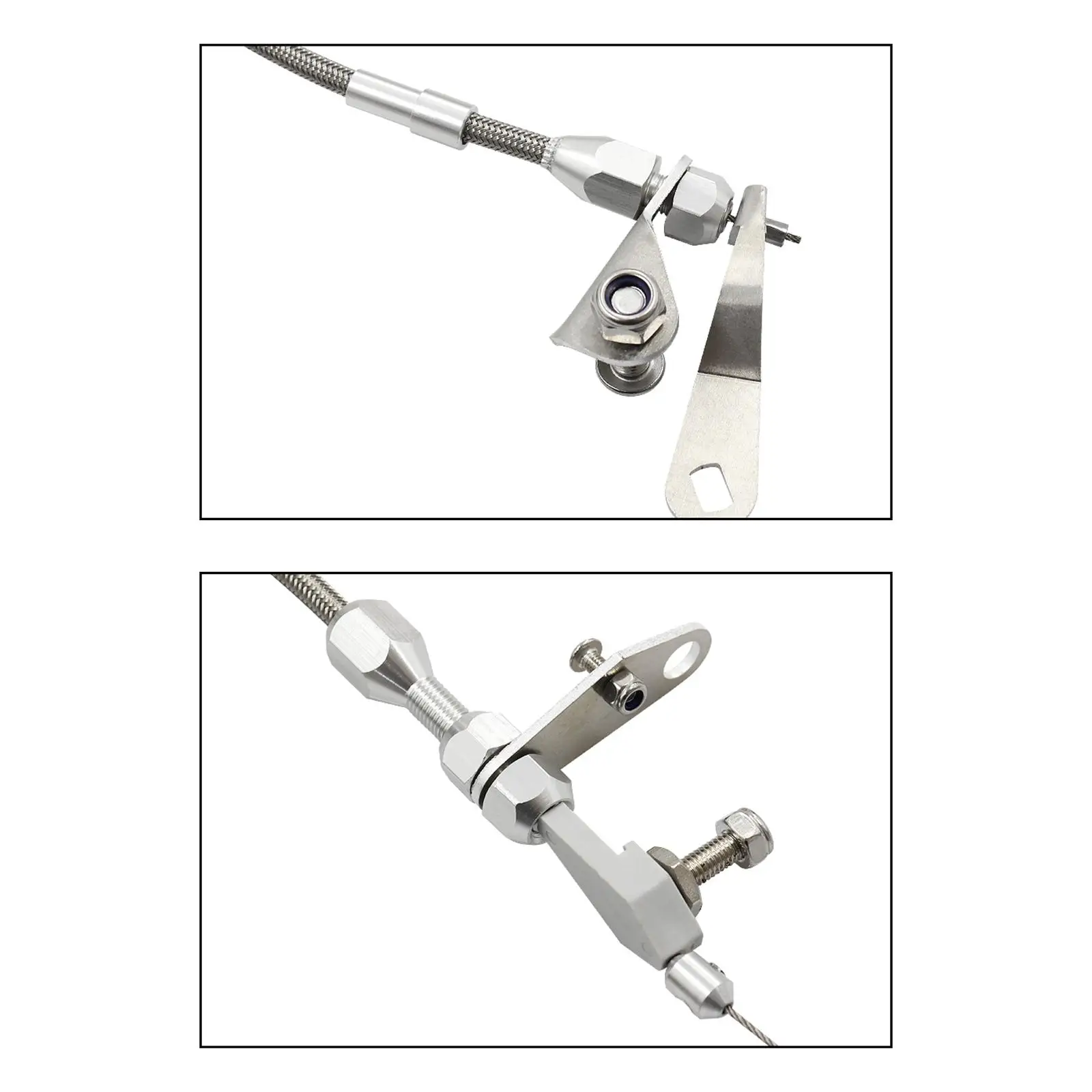 

C6 Braided Kickdown Cable Replace Parts Stainless Steel Professional Parts Vehicle Kickdown Trans Wiring Kit for All Ford