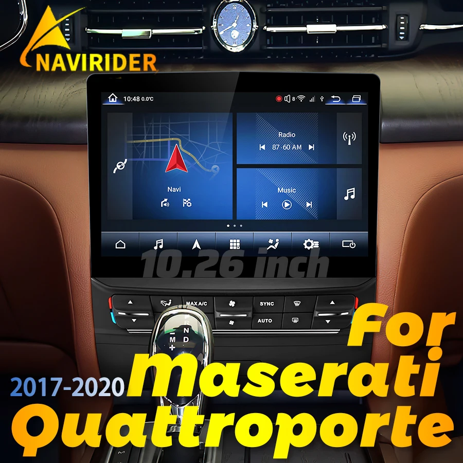 

10,26 автомобильный Android радио GPS Навигация стерео Blu-Ray экран для Maserati Quattroporte 2017-2020 CarPlay мультимедийный видеоплеер