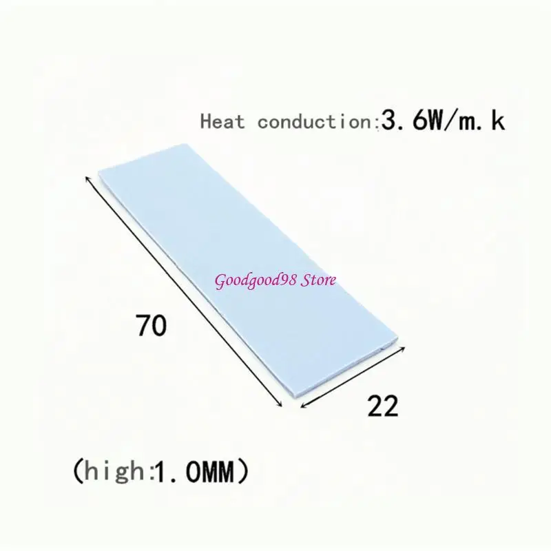 Hard Drive Heat Sink Aluminum 70x22x6mm 2280 NVME SSD Heatsink W8EC