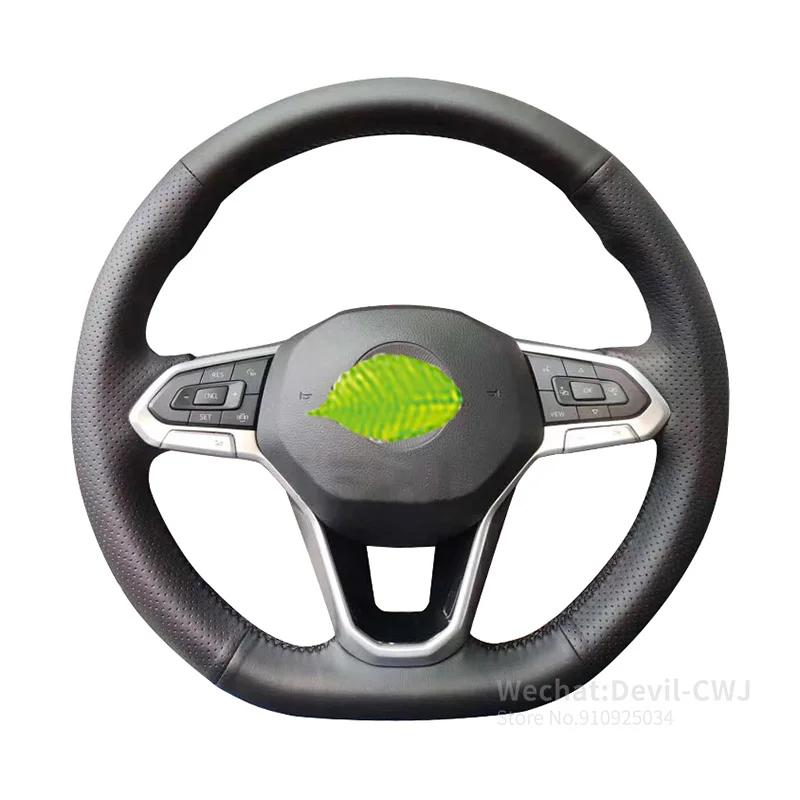 Premium suede steering wheel cover For Vk Magotan B8 Tacqua Tayron X Golf 8 2021 Viloran hand-stitch Leather interior accessorie