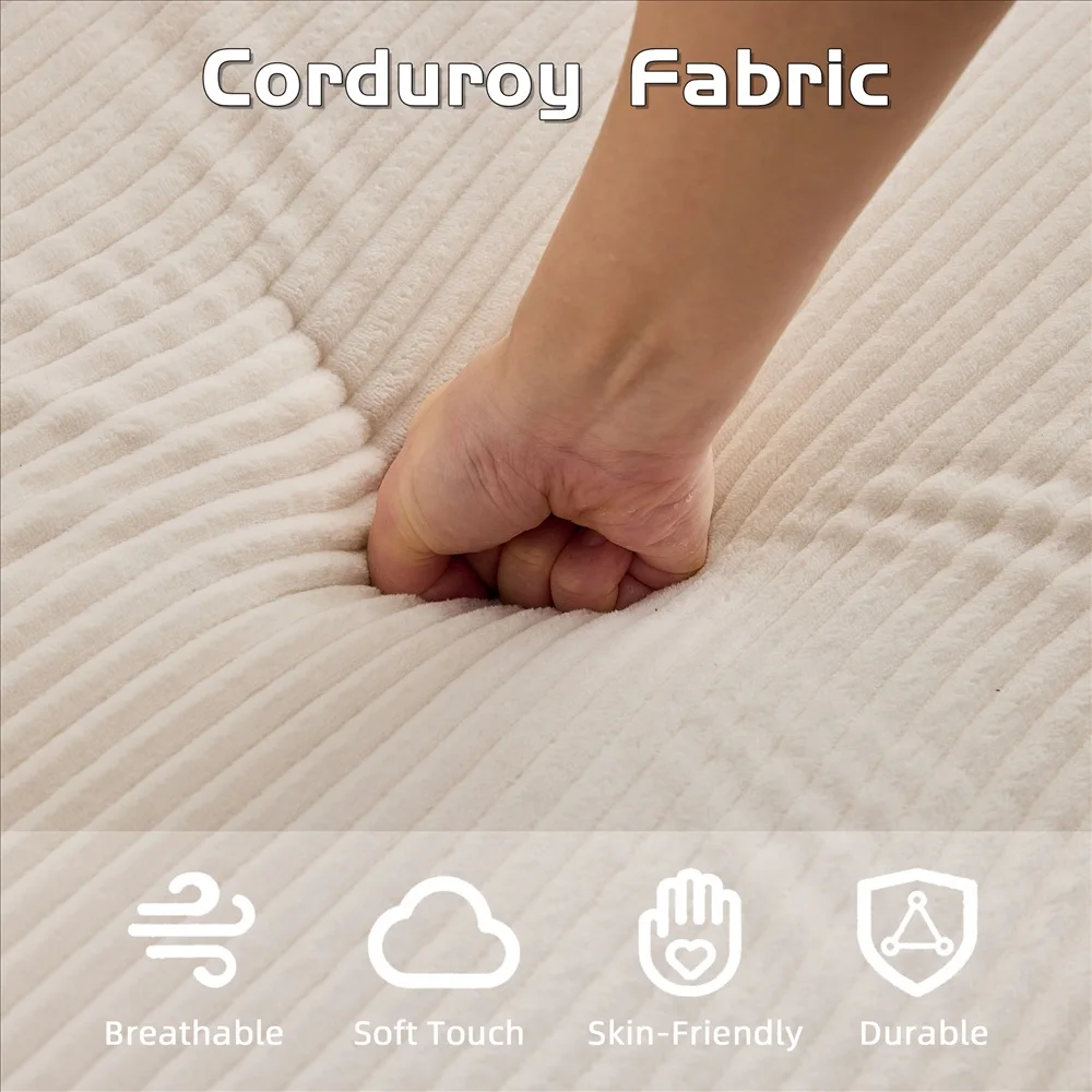 Modernes Frei Kombinierbares Modulares Ecksofa Olivgrüner Cord Convertible Couch mit Getränkehaltern Platzsparende Möbel – Detail 16