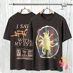 Summer Street Cactus Jack T-shirts Cotton Vinatge Print Short Sleeve Casual Loose Men Women Tshirts