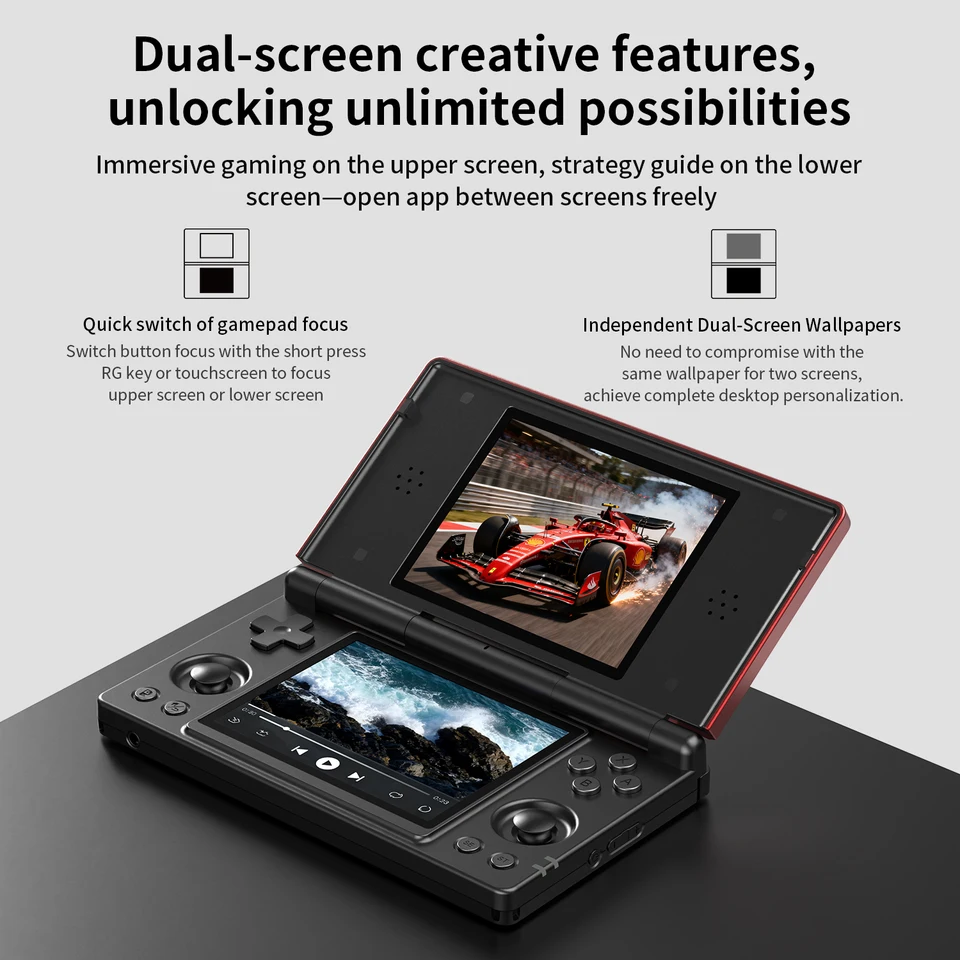 Anbernic RG DS レトロ携帯型ビデオゲーム機 ビデオプレーヤー 4インチ