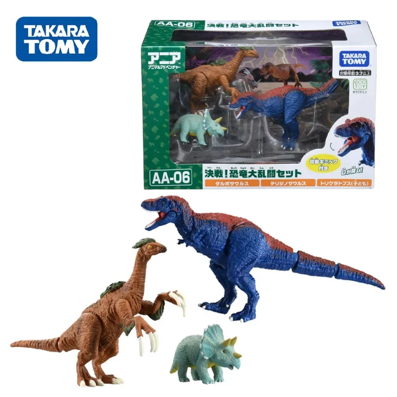 Genuine TOMY wildlife panda dinosaur model set of children's toys grassland marine life dolls Christmas gift Tyrannosaurus rex