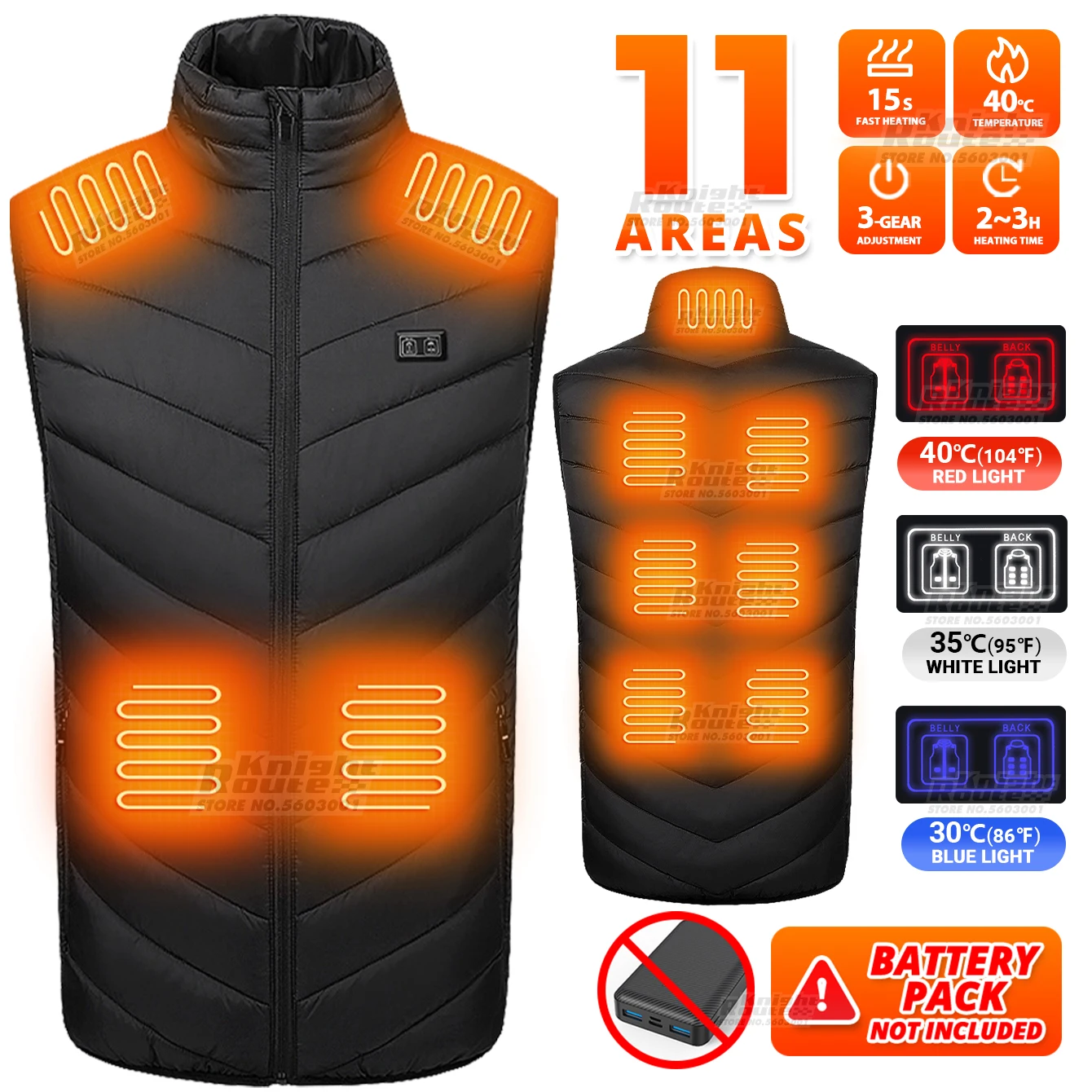 

11Areas Self Heated jacket Heating Vest Men's Thermal Women's USB Heated Vest Warm Clothing Motorcycle Camping Winter Washable