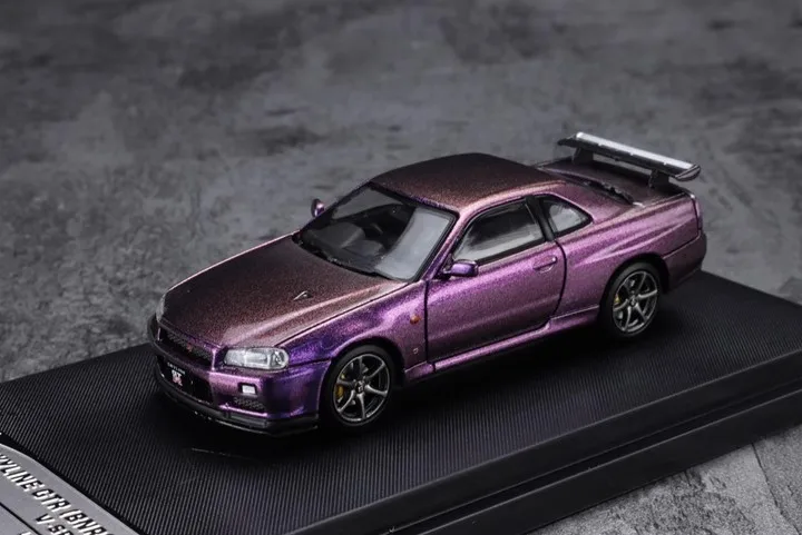 Stance Hunters SH Skyline GT-R R34 V-Specii purple Minicar 1 64 Scale