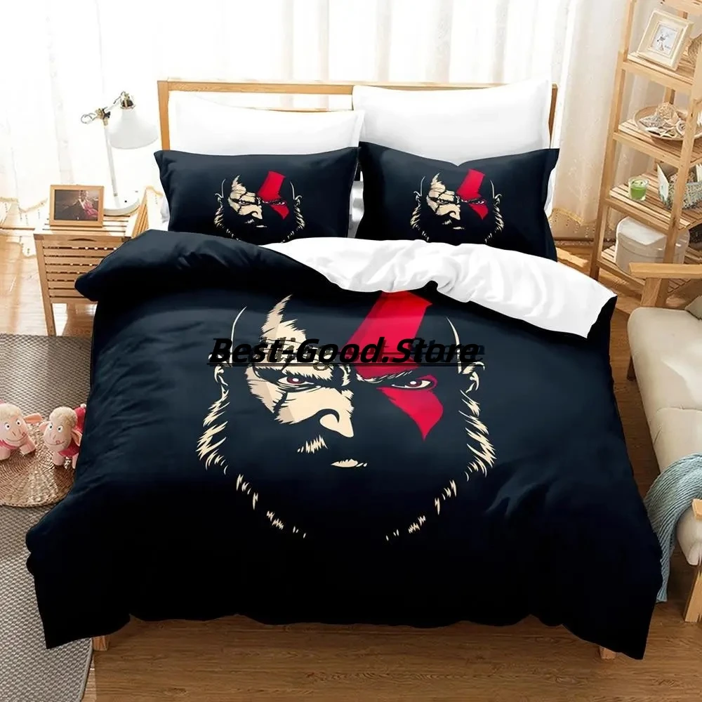 God of War Bedding Set Single Twin Full Queen King Size Bed Set Aldult Kid Bedroom Duvetcover Sets 3D Print Anime Bed Sheet Set