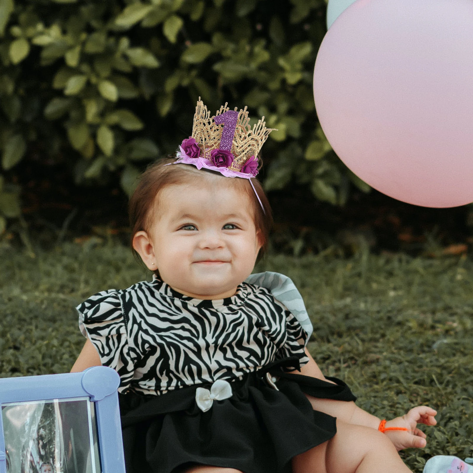 

Floral Crown Headband for Baby Girl Girls Hair Accessories Lace Design First Birthday Toddler Hats Kids Crown Elegant