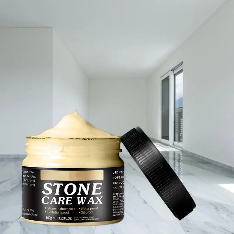 100g Stone Polishing Wax Care Tile Wax Ceramic Paste Stone Floor Glazing Maintenance for Granite Marble Soapstone Quart