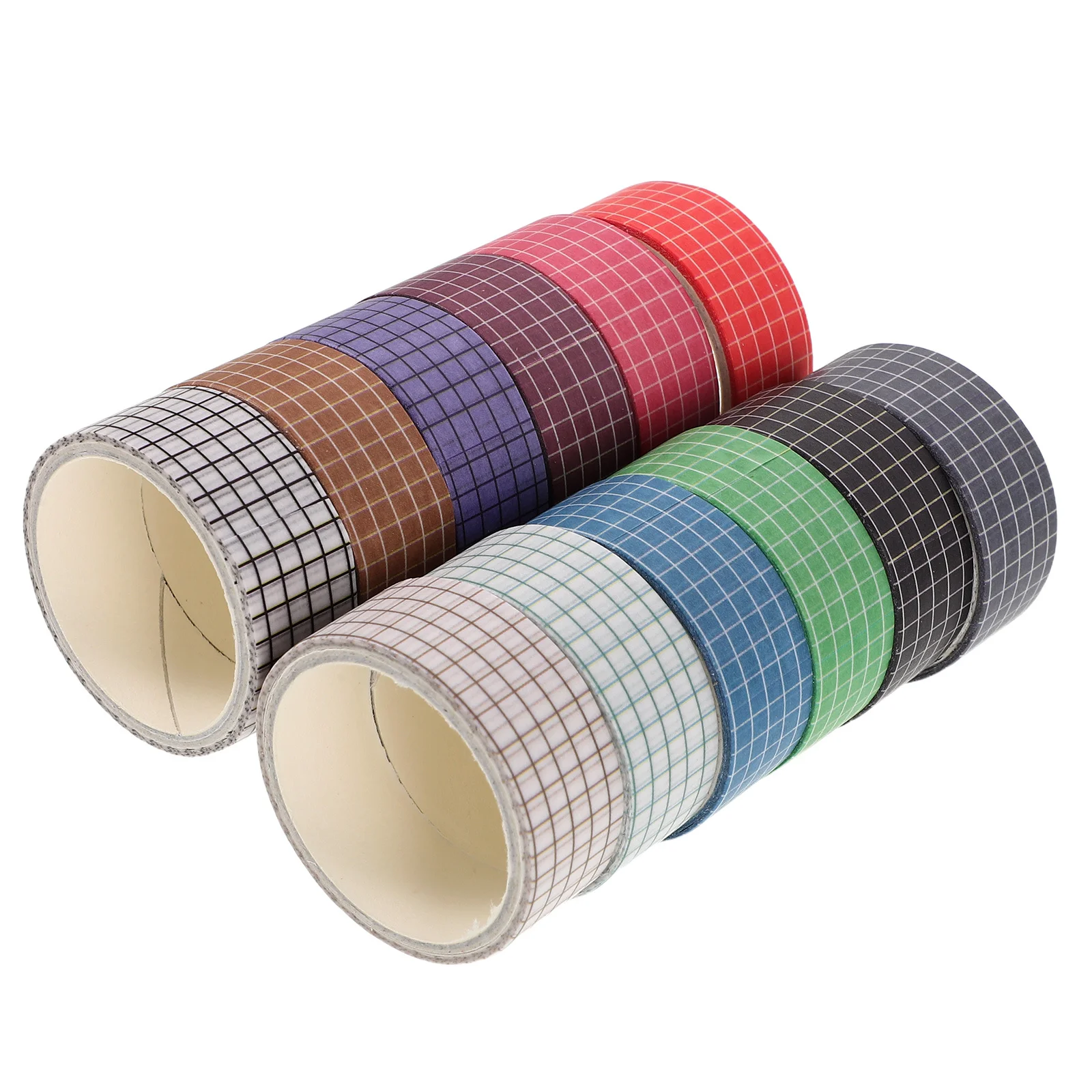 12pcs 12 Rolls Japanese Washi Tape Set Grid Pattern Decorative Colorful Masking Tape For Journaling Scrapbooking Diy Crafts