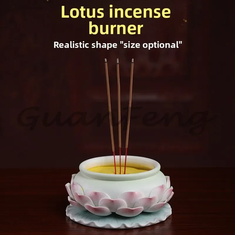 Ceramic Lotus Burner Multi‑Functional Stick & Cone Incense Holder Zen Censer