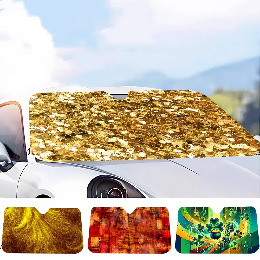

Art Gold Car Window Sun Shade Windshield Anti-UV Protection Front Rear Windshield Block Cover Visor Accessories