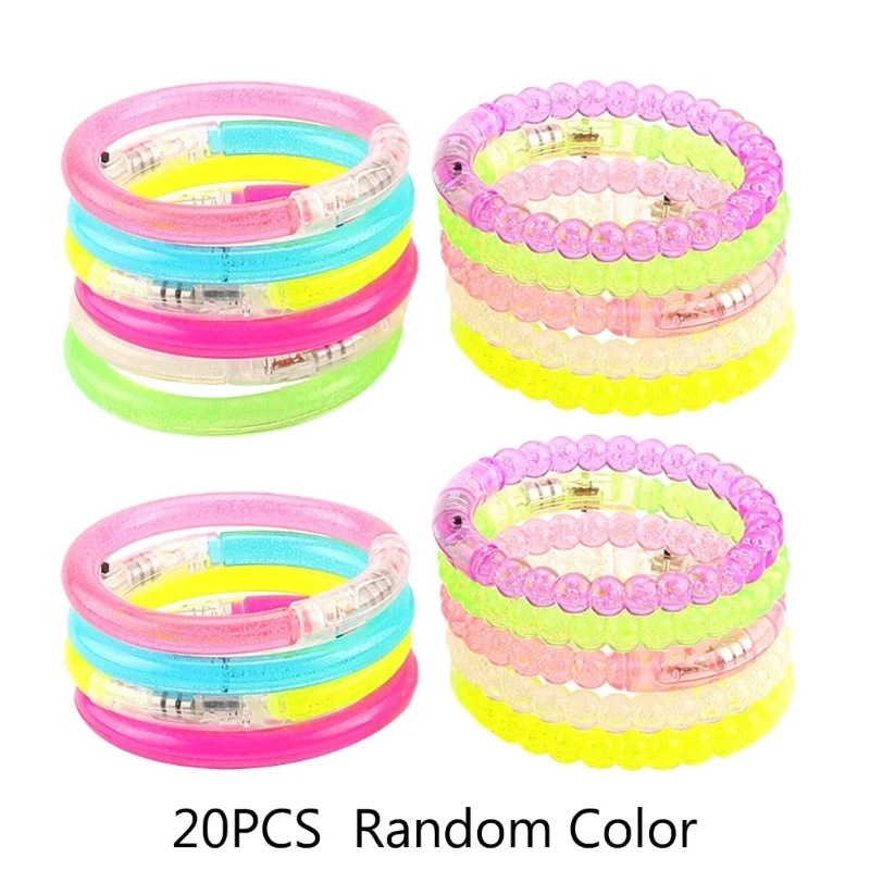 

B2EB 20x Halloween LED Bracelets Light Up Halloween Birthday Party Favor Glow Sticks Bracelets Glow In the Dark Supply