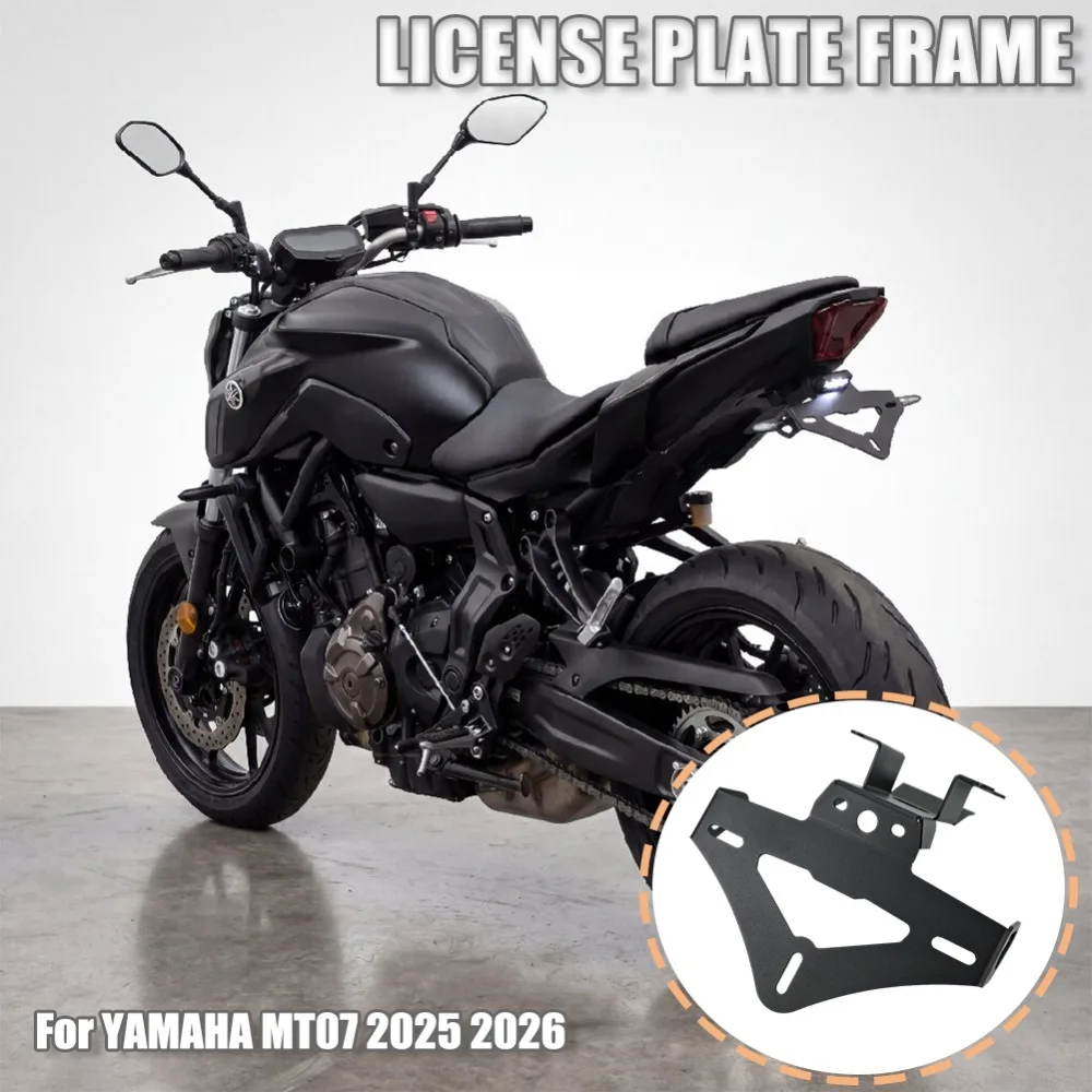 

Motorcycle License Plate Holder Bracket Fender Eliminator Tail Tidy with Tail Light Mount For YAMAHA MT-07 MT07 2025 2026